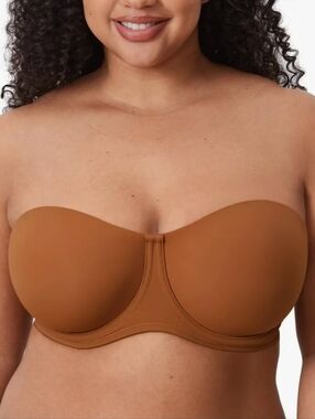 NWT New Delmira Underwire Strapless Bra 38C Bronze Beige